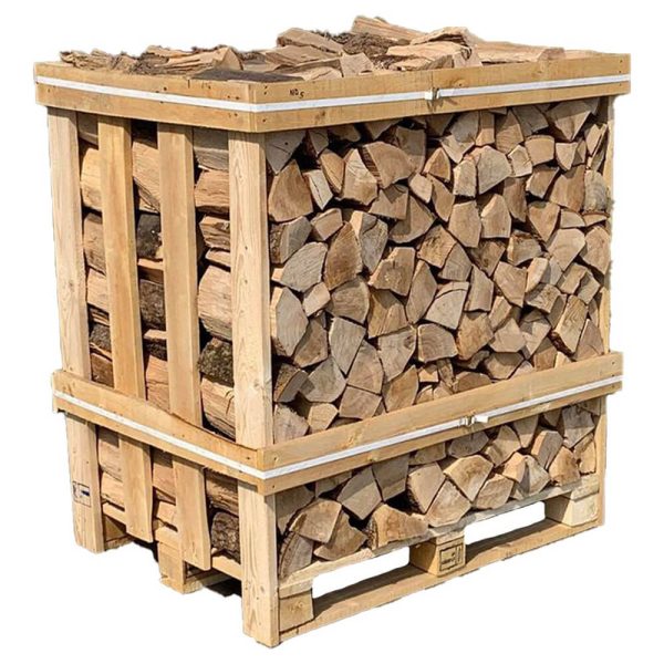 Bois de chauffage en frêne séché au four – Caisse de 1,17 m³ – Bois de chauffe