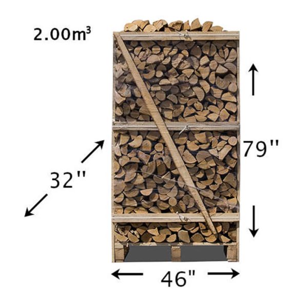 Caisse de bouleau séché au four 1,96 m³ mètre cube – Bois de chauffe