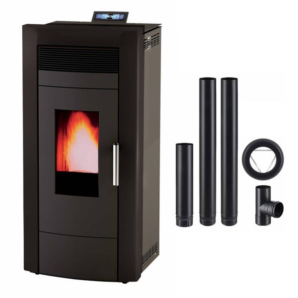 Pack Poêle à granulés Hydro Baracuda Commo + tuyaux d’évacuation Poujoulat 15kW